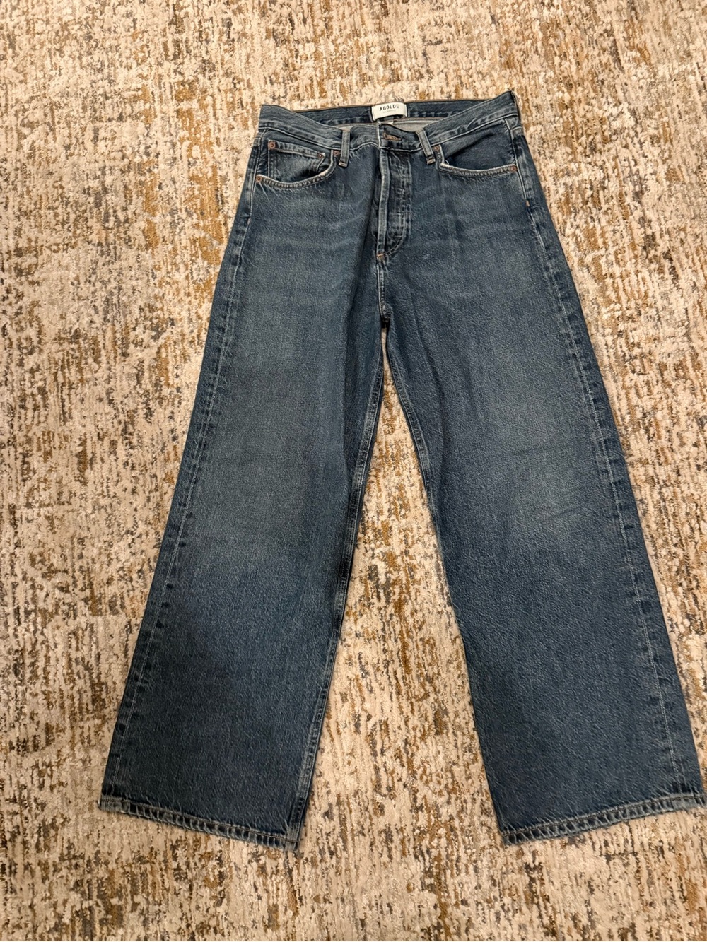 Wide-Leg AGOLDE Jeans in Dark Blue